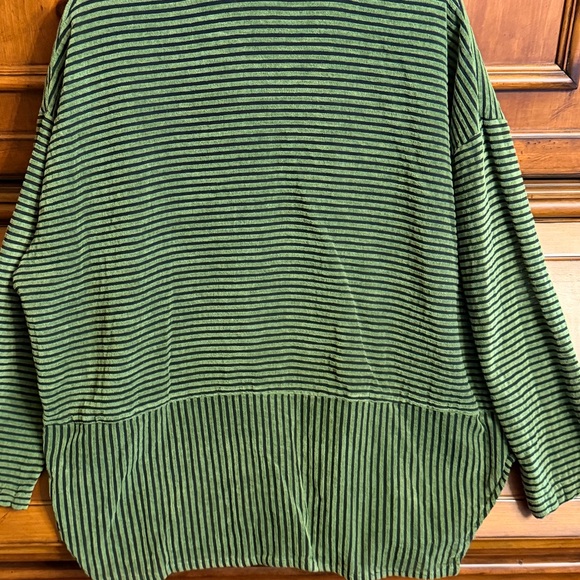 Dress To Kill | Lagenlook One Size Oversized Striped Button Up Shirt - Picture 6 of 12